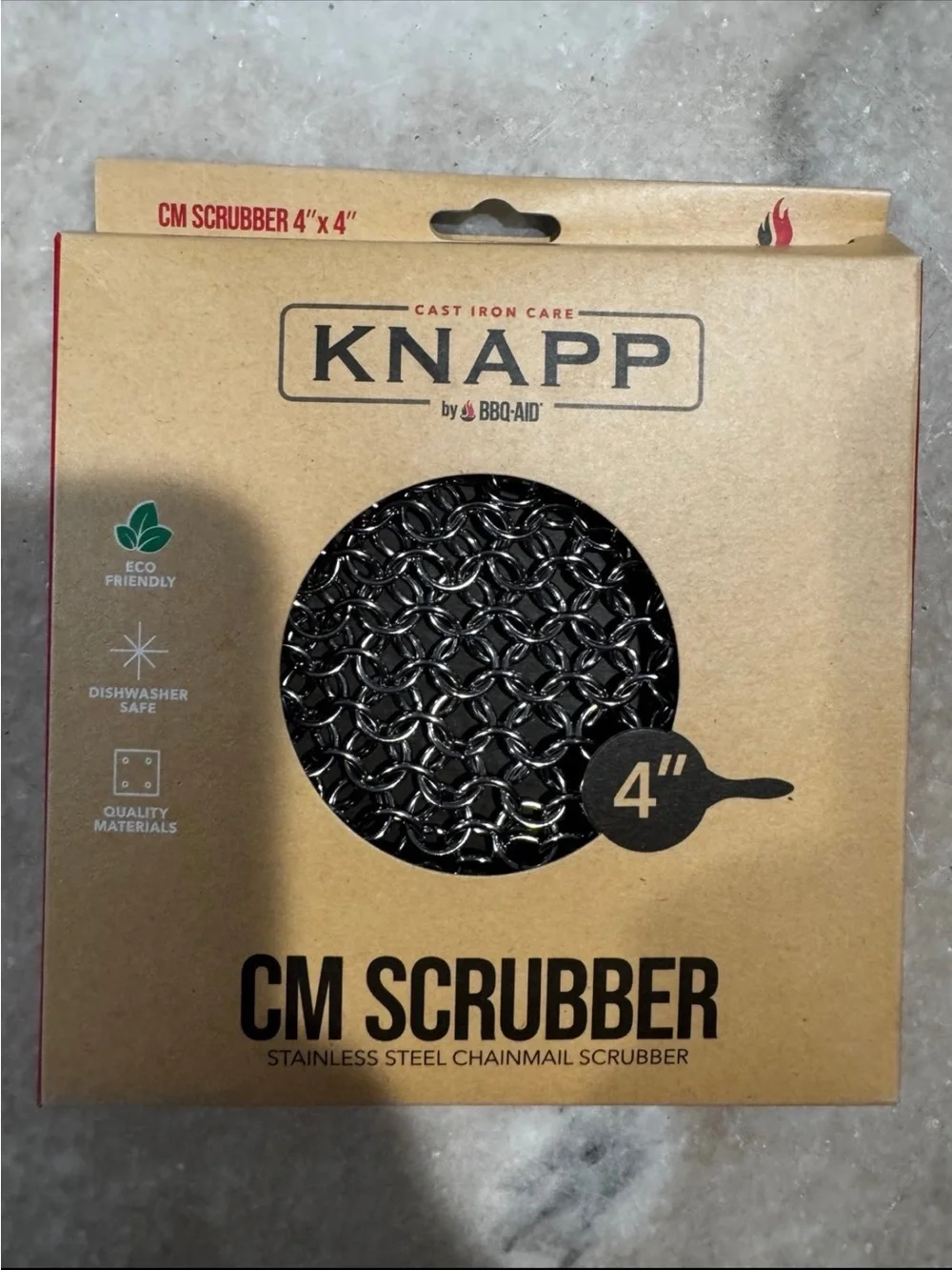 CM Scrubber Stainless Steel Chainmail Scrubber - Black